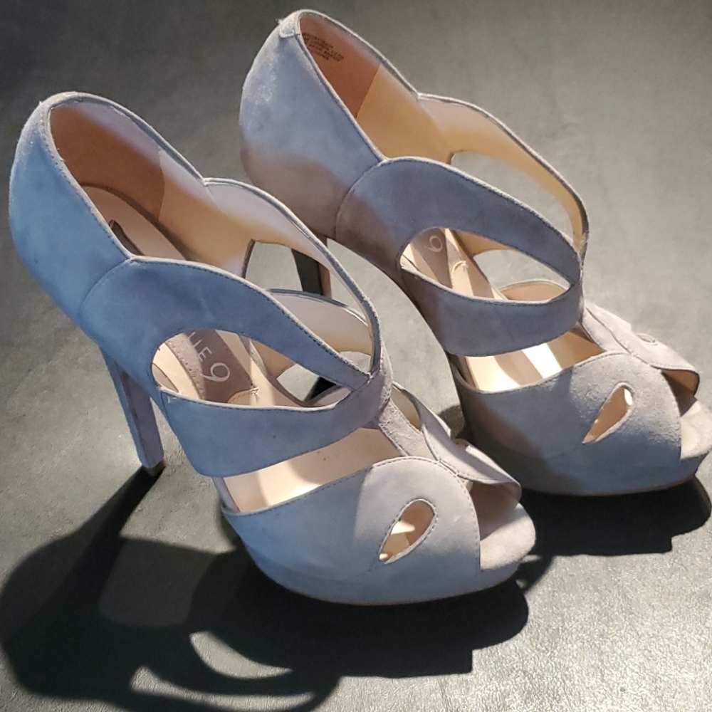 Grey suede platform heels by Boutique 9
